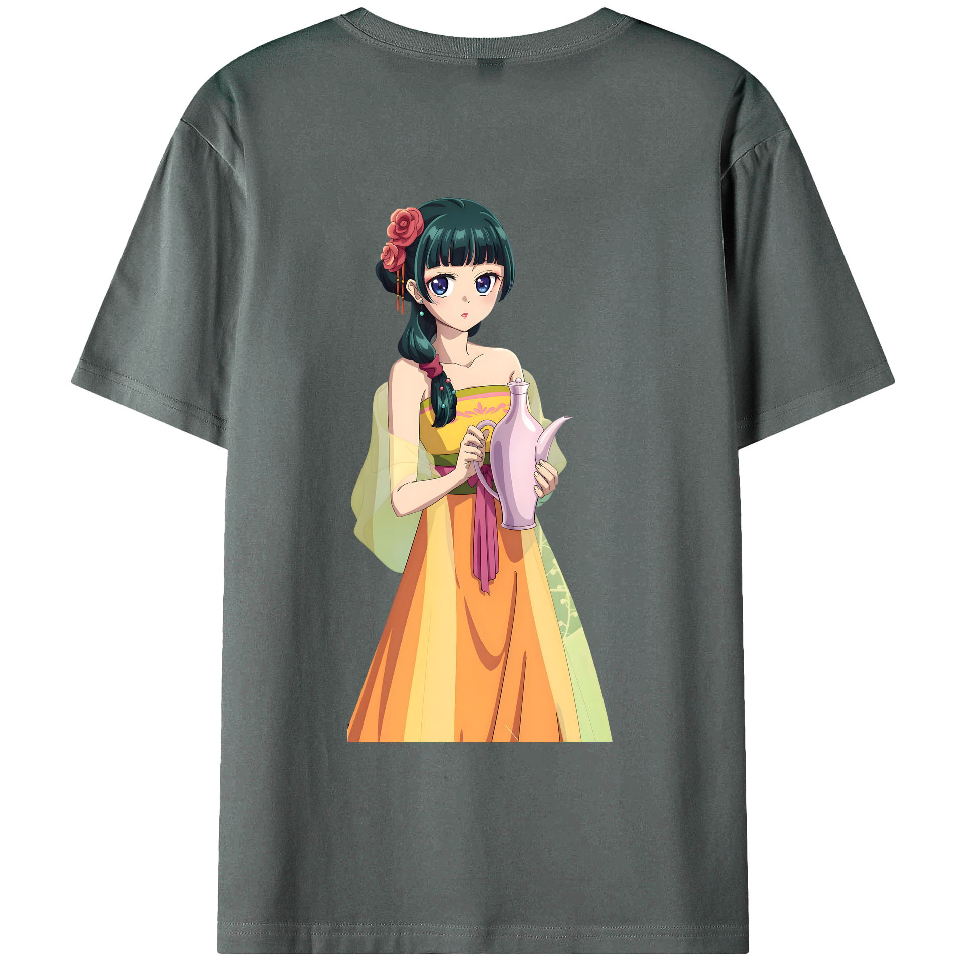 （画像用） 薬屋のひとりごと The Apothecary Diaries 綿100％ メンズ半袖Tシャツ（バックプリント） 通気性